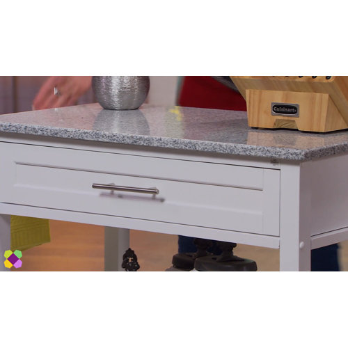 Wade Logan® Houchin 30'' Wide Rolling Kitchen Cart with Granite Top